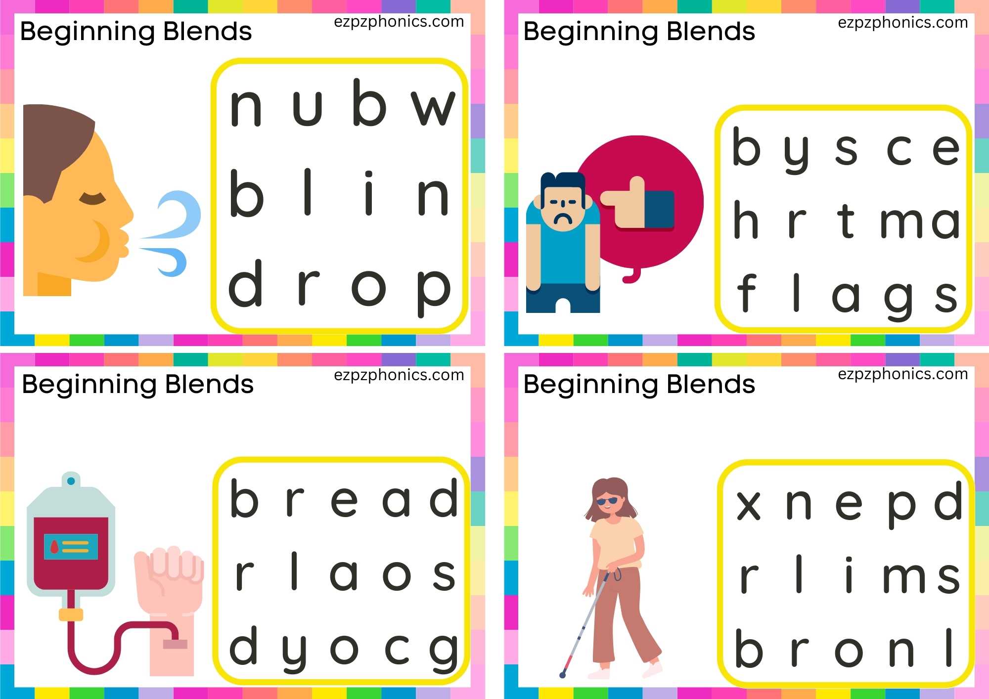 BL Beginning Blends Activity Circle The Correct Letters To Make The Words Set 2